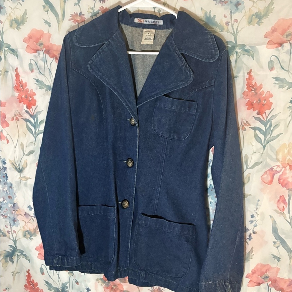 Vintage Stylish Dark Blue Jean Jacket - Picture 2 of 10